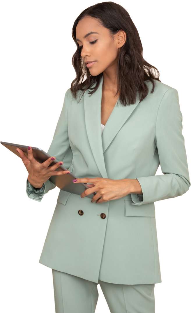 A Businesswoman Holding a Tablet